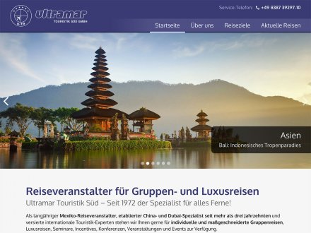 Webdesign von Ultramar Touristik