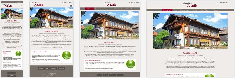 Webdesign von Gästehaus Math