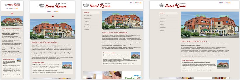 Webdesign von Hotel Krone