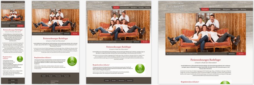 Webdesign von Ferienwohnungen Burlefinger
