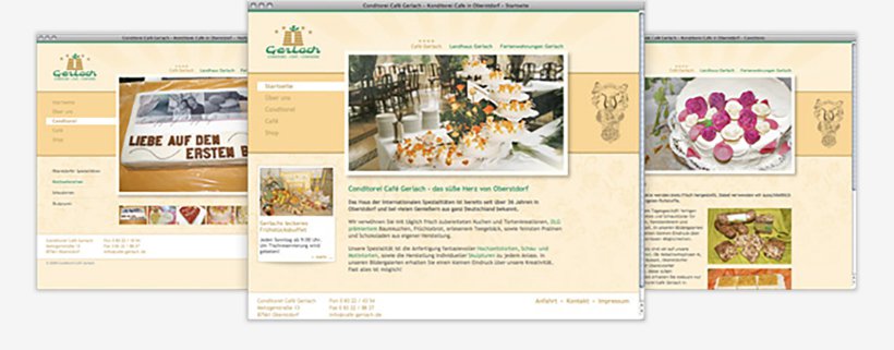 Webdesign von Conditorei Café Gerlach