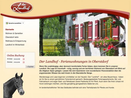 Webdesign von Der Landhof