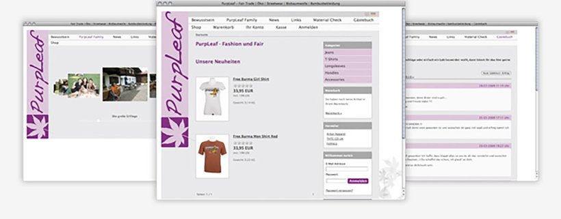 Webdesign von PurpLeaf - Fashion und Fair