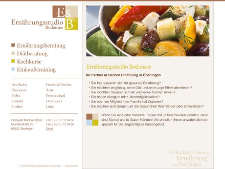 Webdesign von Ernährungsstudio Bodensee