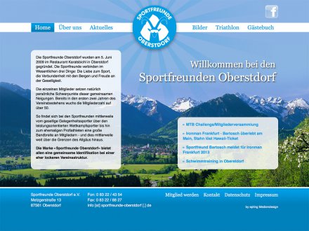 Webdesign von Sportfreunde Oberstdorf