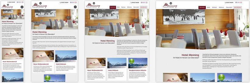 Webdesign von Hotel Menning