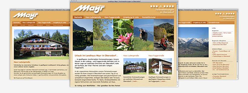 Webdesign von Landhaus Mayr