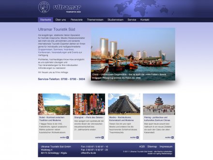 Webdesign von Ultramar Touristik