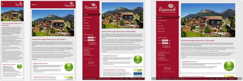 Webdesign von Haus Roseneck