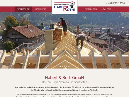 Webdesign von Holzbau Haberl-Roth