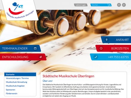 Webdesign von Musikschule Überlingen