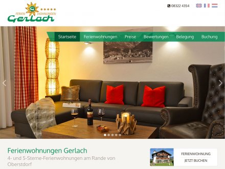 Webdesign von Ferienwohnungen Gerlach
