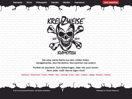Webdesign von Kreuzweise Klamotten
