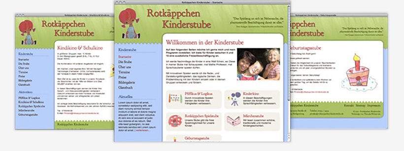 Webdesign von Rotkäppchen Kinderstube