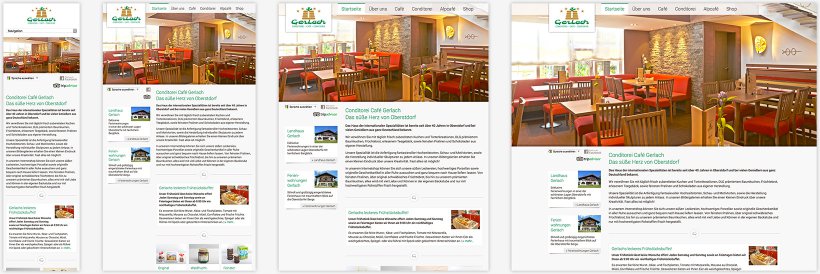 Webdesign von Conditorei Café Gerlach