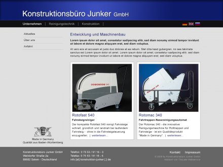Webdesign von Konstruktionsbüro Junker