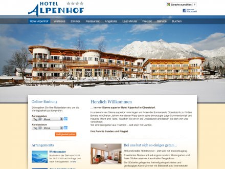 Webdesign von Hotel Alpenhof