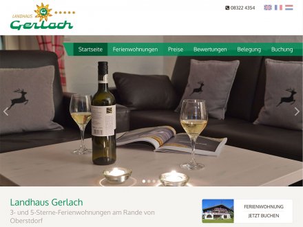 Webdesign von Landhaus Gerlach