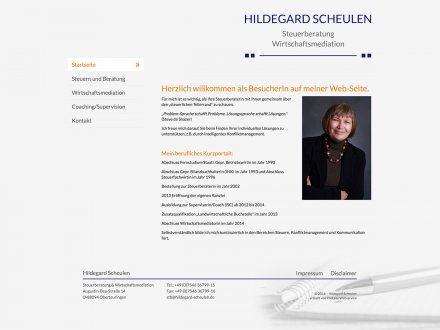 Webdesign von Hildegard Scheulen