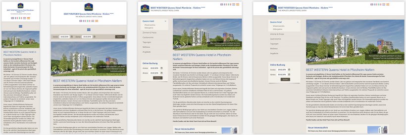 Webdesign von Queens Hotel