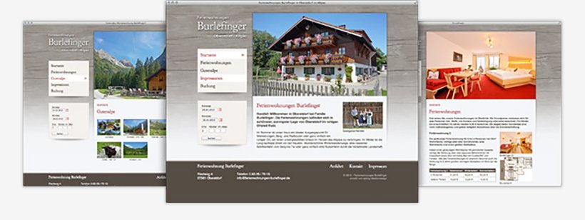 Webdesign von Ferienwohnungen Burlefinger