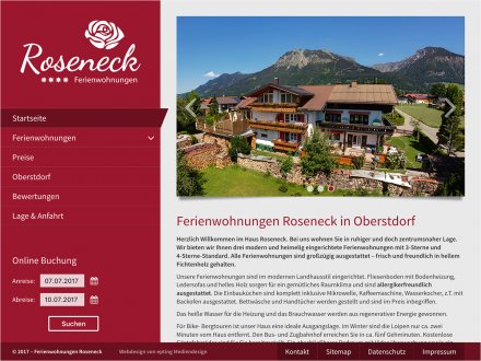 Webdesign von Haus Roseneck