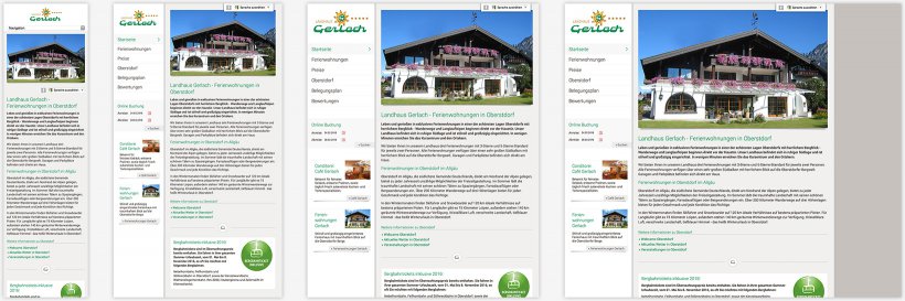 Webdesign von Landhaus Gerlach