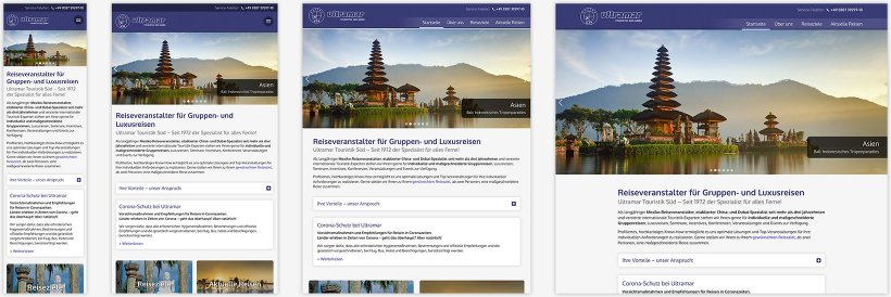 Webdesign von Ultramar Touristik