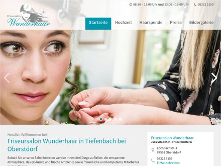Webdesign von Friseursalon Wunderhaar