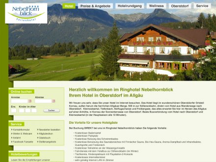 Webdesign von Hotel Nebelhornblick