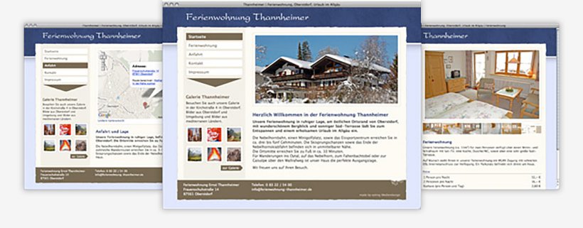 Webdesign von Ferienwohnung Thannheimer