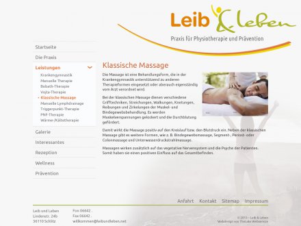 Webdesign von Leib & Leben