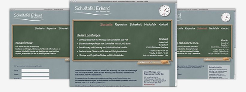 Webdesign von Schultafel Erhard