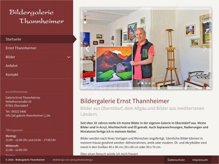 Webdesign von Galerie Thannheimer