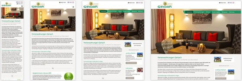 Webdesign von Ferienwohnungen Gerlach