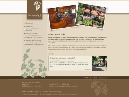 Webdesign von Gutsgasthof Badhütten