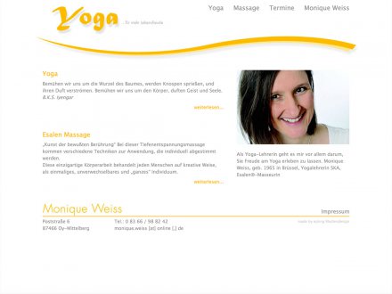 Webdesign von Yoga Massage Allgäu