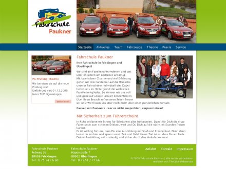 Webdesign von Fahrschule Paukner