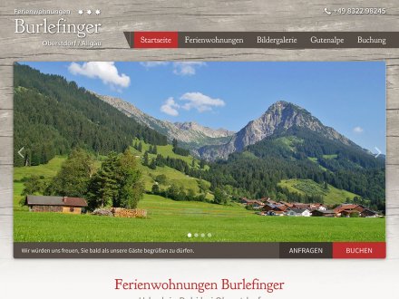 Webdesign von Ferienwohnungen Burlefinger