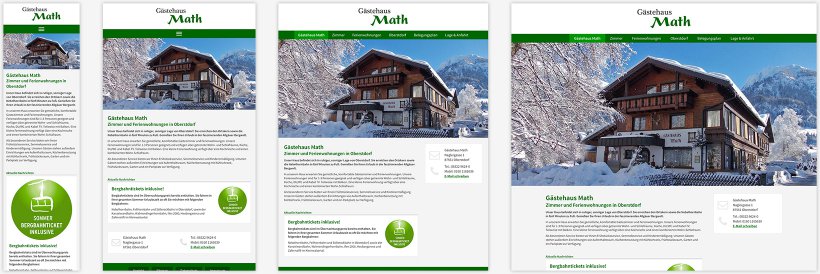 Webdesign von Gästehaus Math