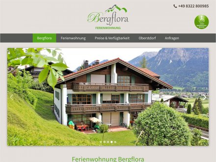Webdesign von Ferienwohnung Bergflora