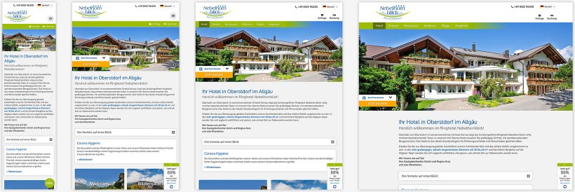 Webdesign von Hotel Nebelhornblick