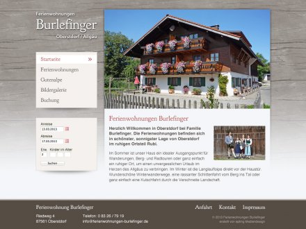 Webdesign von Ferienwohnungen Burlefinger