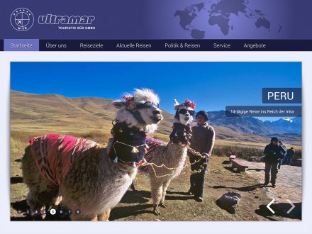 Webdesign von Ultramar Touristik Süd
