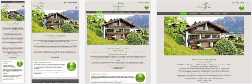 Webdesign von Ferienwohnung Bergflora
