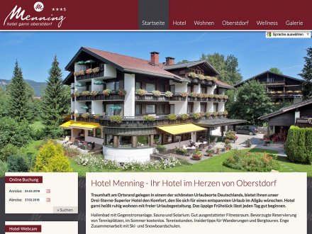 Webdesign von Hotel Menning