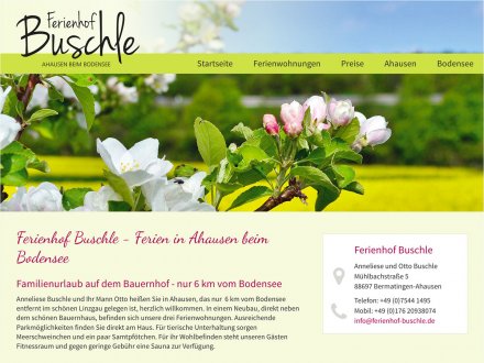 Webdesign von Ferienhof Buschle