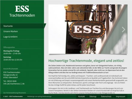 Webdesign von Trachten ESS