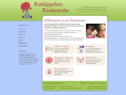 Webdesign von Rotkäppchen Kinderstube