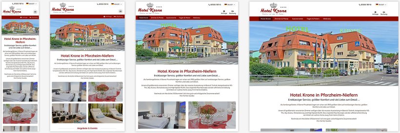 Webdesign von Hotel Krone